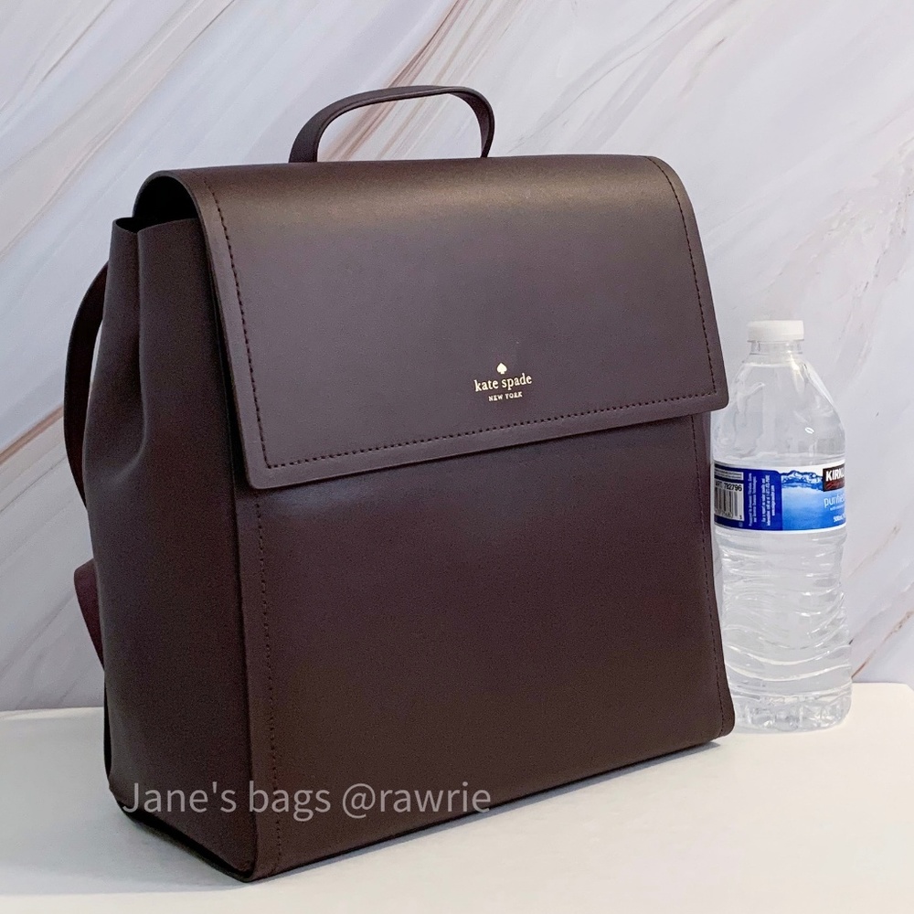 New Kate Spade Smooth Leather Backpack Wine Brown